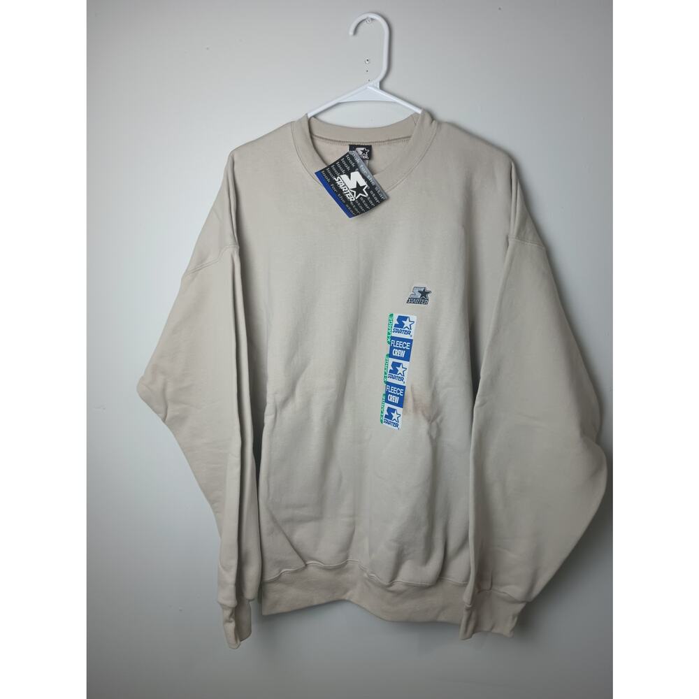 Vtg Starter Crewneck Sweatshirt‎ Beige Color Men's Size XL NWT Dead Stock 90s
